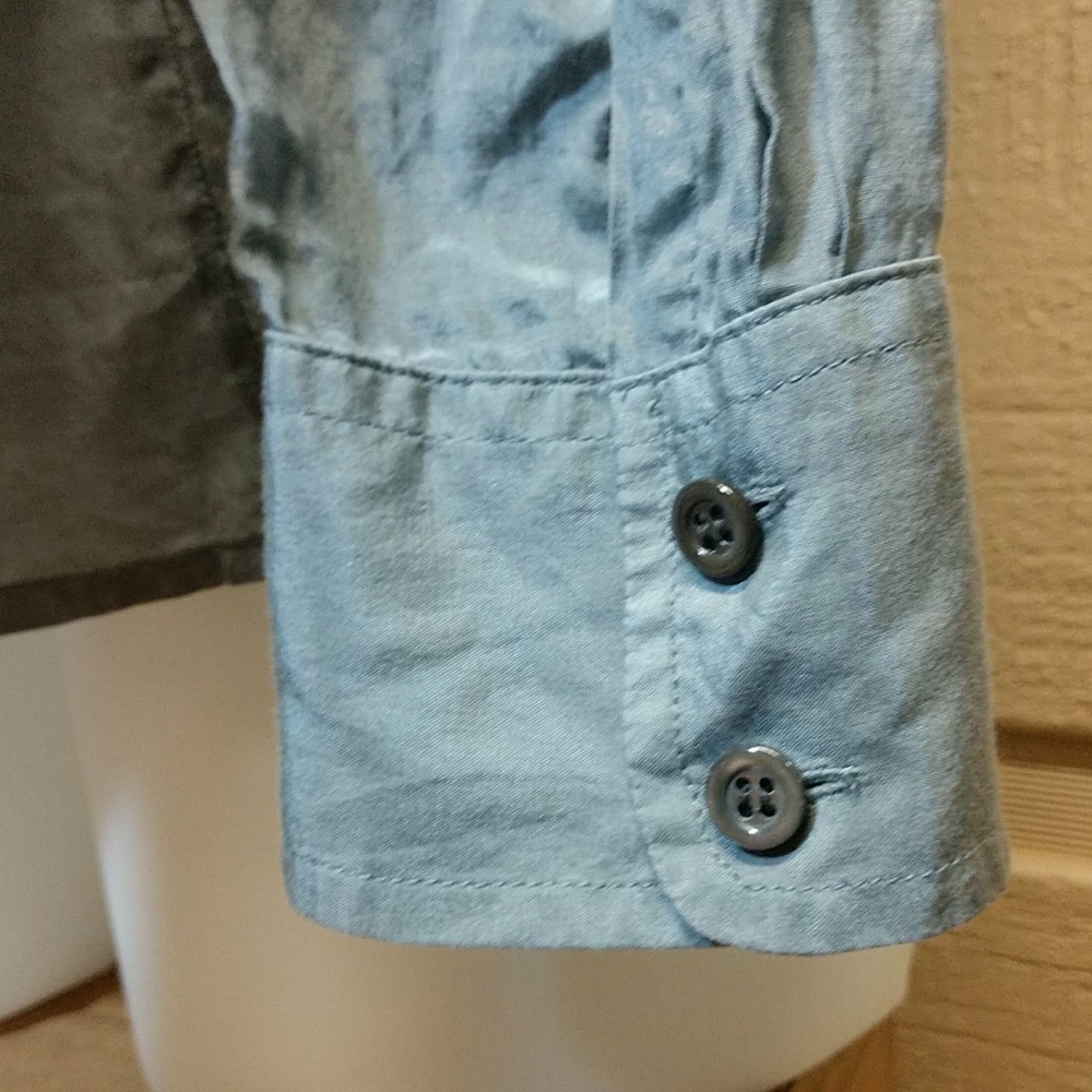 J Crew gray semi-sheer lightweight silk blend top - Picture 4 of 7